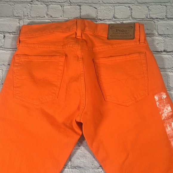 Polo Ralph Lauren Varick Slim Straight Jeans Mens 28x30 Orange NEW - Picture 5 of 16